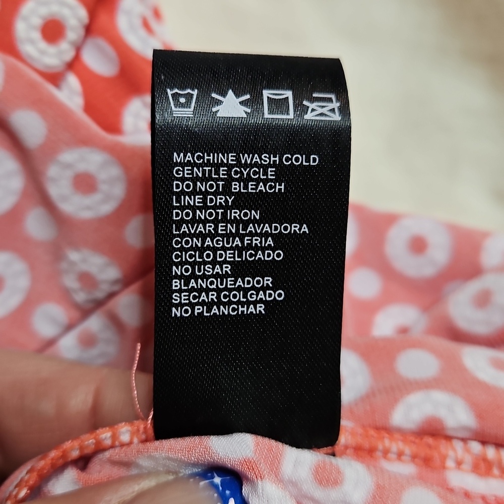 Perceptions Coral Polka Dot  Maxi Dress Size Large - Picture 7 of 7